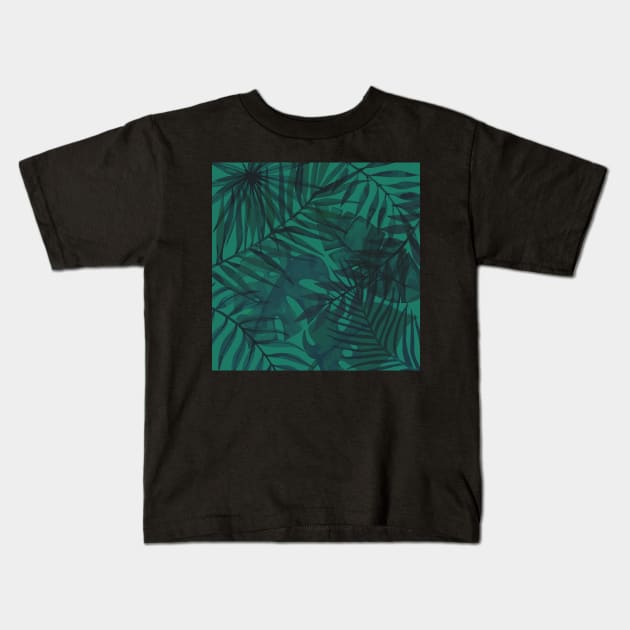 Tropical Leaves Kids T-Shirt by Blue-Banana